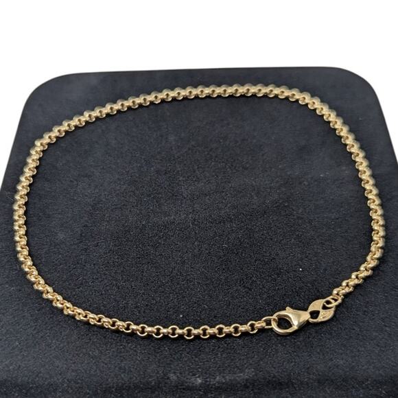 14K Yellow Gold Cable Link Chain Bracelet 10” 1.99g Fine Italian Gold - Picture 1 of 5
